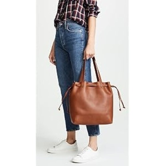 Madewell Handbags - Madewell Transport Tote Drawstring Shoulder Bag Womens OS Brown Leather Classic